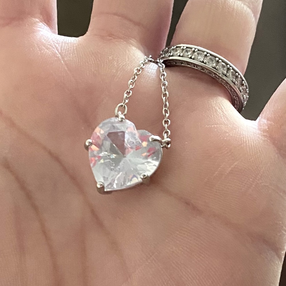 The Bubble Heart white sapphire ❤️ 925 Pendant necklace - Picture 8 of 12